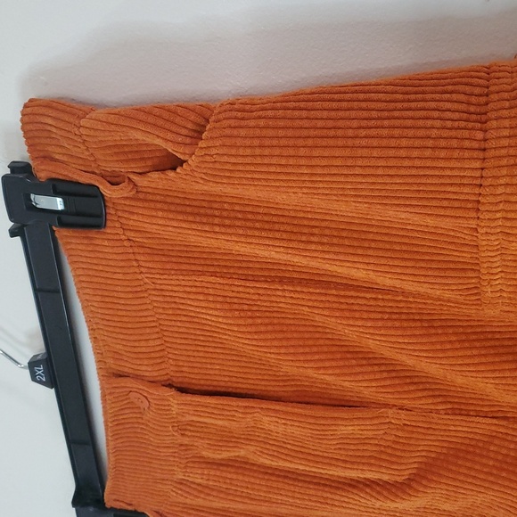 Wide Leg Corduroy Pants in Orange - Picture 2 of 14